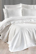 Rom Nakışlı Çift Kişilik 7 Parça Nevresim + Pike Set