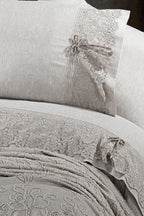 Rosella Dantelli Çift Kişilik 7 Parça Nevresim + Pike Set