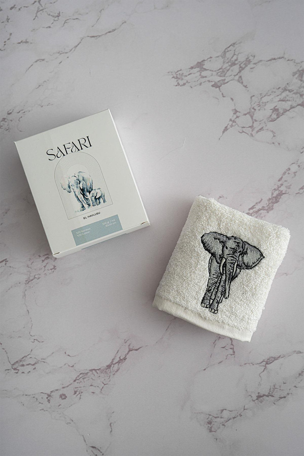 Safari Serisi Hayvan Nakışlı El Havlusu (30 x 50 cm)