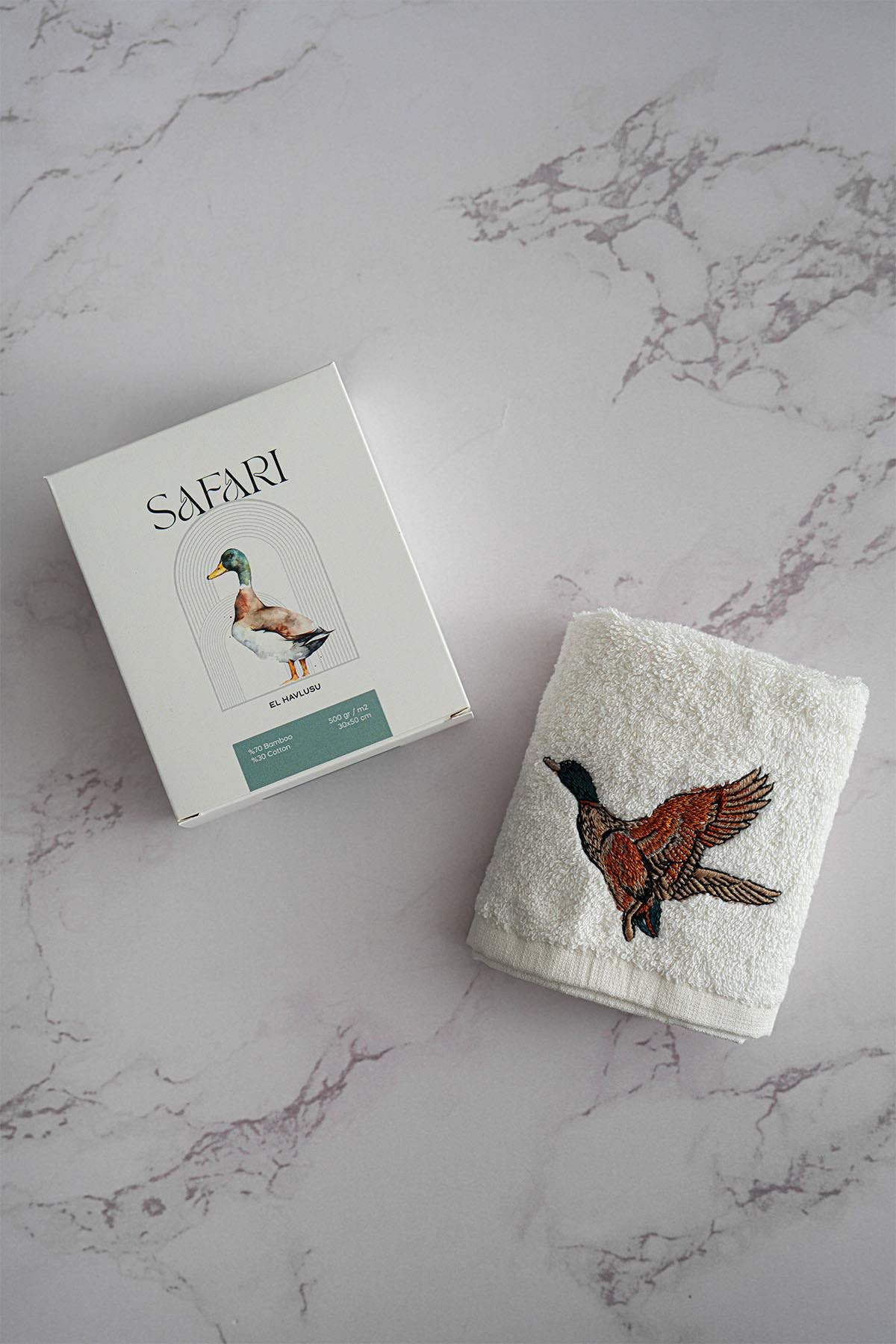 Safari Serisi Hayvan Nakışlı El Havlusu (30 x 50 cm)