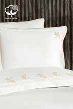 Sementa Çiçek Nakışlı Pamuk Saten King Size 6 Parça Nevresim Takımı - Nazik Home - Yuvama Değer!