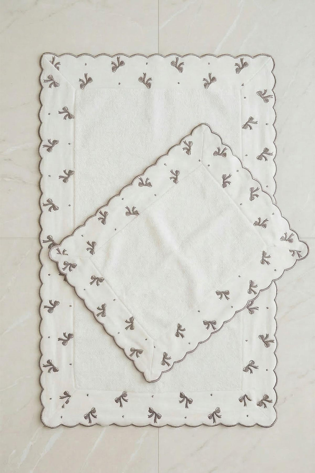 Serena Fiyonk Nakışlı 2'li Paspas Set (60 x 100 cm)