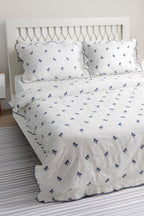 Serena Fiyonk Nakışlı Pamuk Saten Çift Kişilik 6 Parça Nevresim Takımı