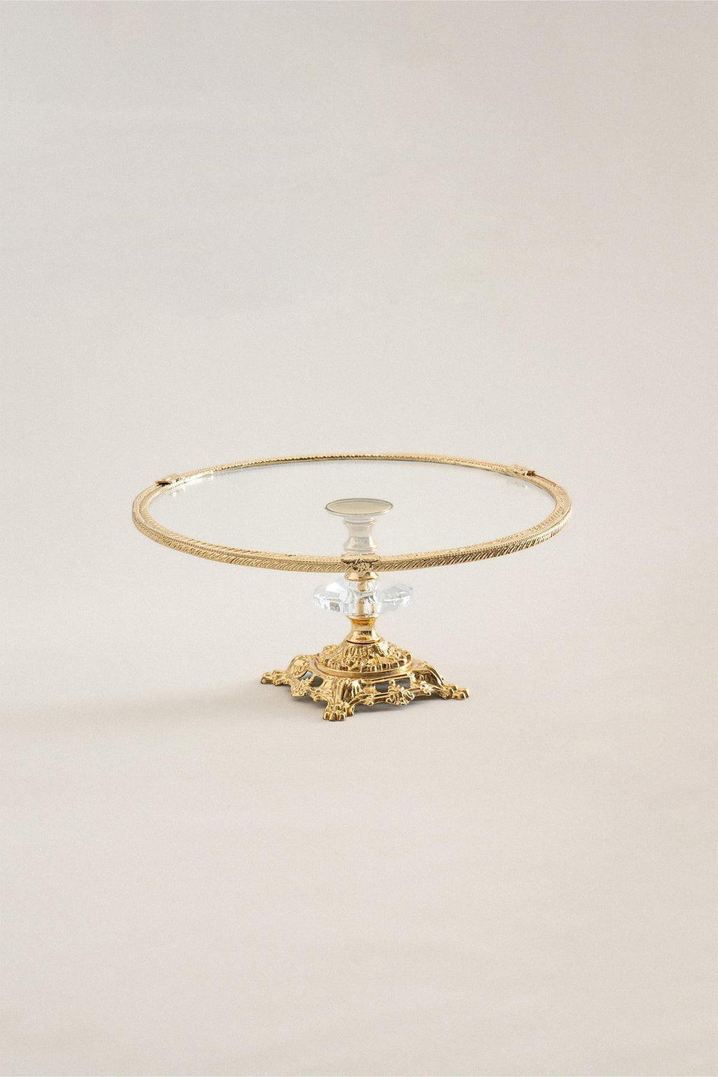 Sierra Altın Detaylı Ayaklı Sunumluk Yuvarlak (25 cm) - Nazik Home - Yuvama Değer!