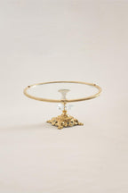 Sierra Altın Detaylı Ayaklı Sunumluk Yuvarlak (25 cm) - Nazik Home - Yuvama Değer!