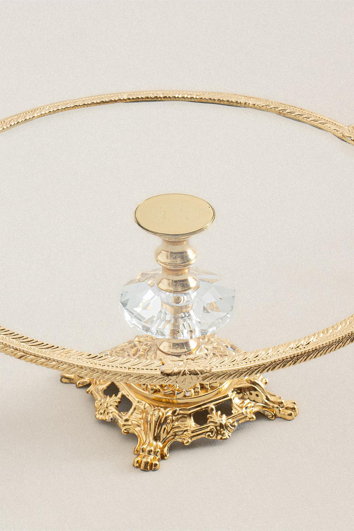 Sierra Altın Detaylı Ayaklı Sunumluk Yuvarlak (25 cm) - Nazik Home - Yuvama Değer!
