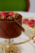 Sierra Altın Detaylı Ayaklı Sunumluk Yuvarlak (29 cm) - Nazik Home - Yuvama Değer!