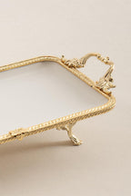 Sierra Altın Detaylı Kulplu Porselen Sunumluk Dikdörtgen (30 x 14 cm) - Nazik Home - Yuvama Değer!