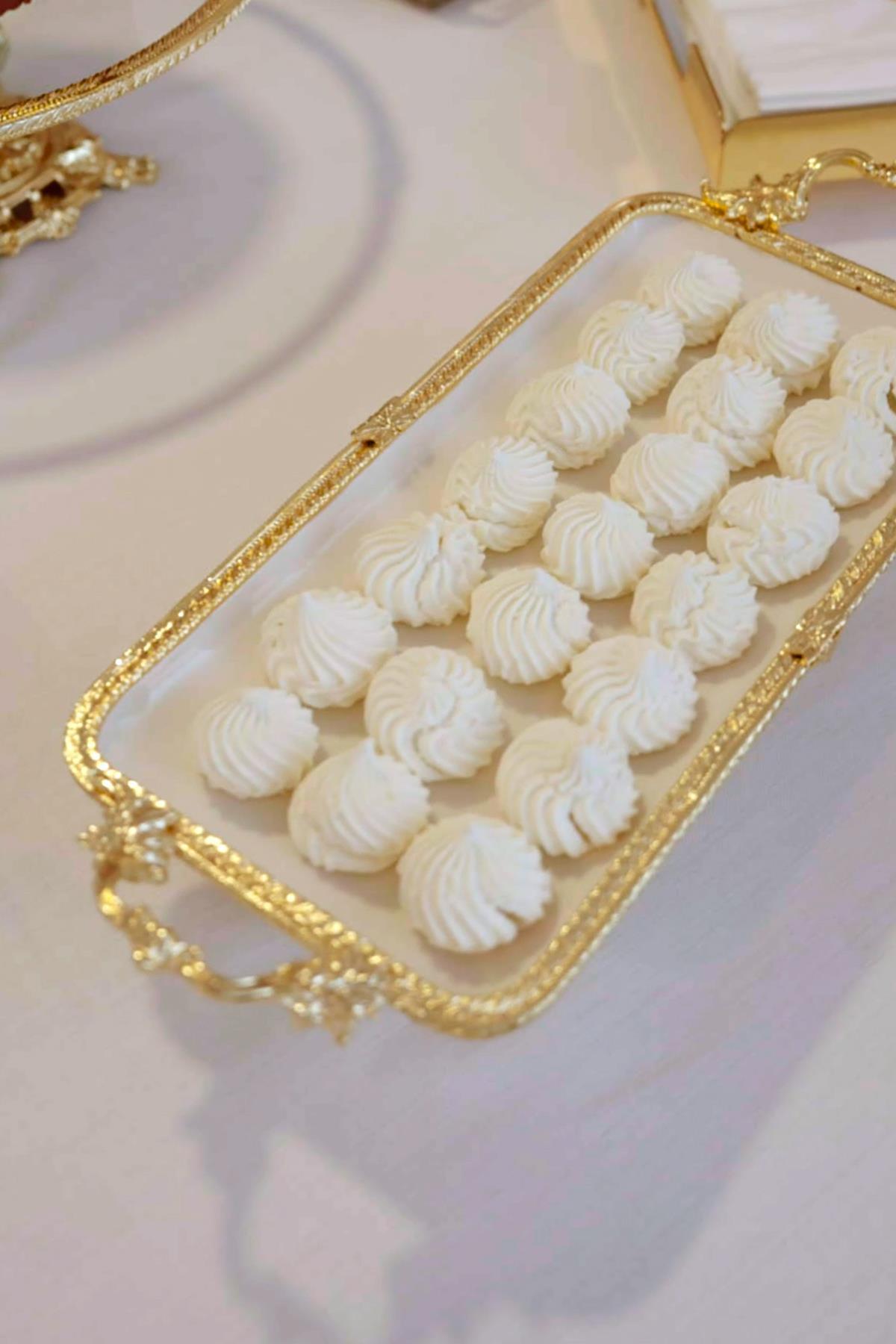 Sierra Altın Detaylı Kulplu Porselen Sunumluk Dikdörtgen (30 x 14 cm) - Nazik Home - Yuvama Değer!