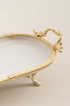 Sierra Altın Detaylı Kulplu Porselen Sunumluk Oval (30 x 16 cm) - Nazik Home - Yuvama Değer!