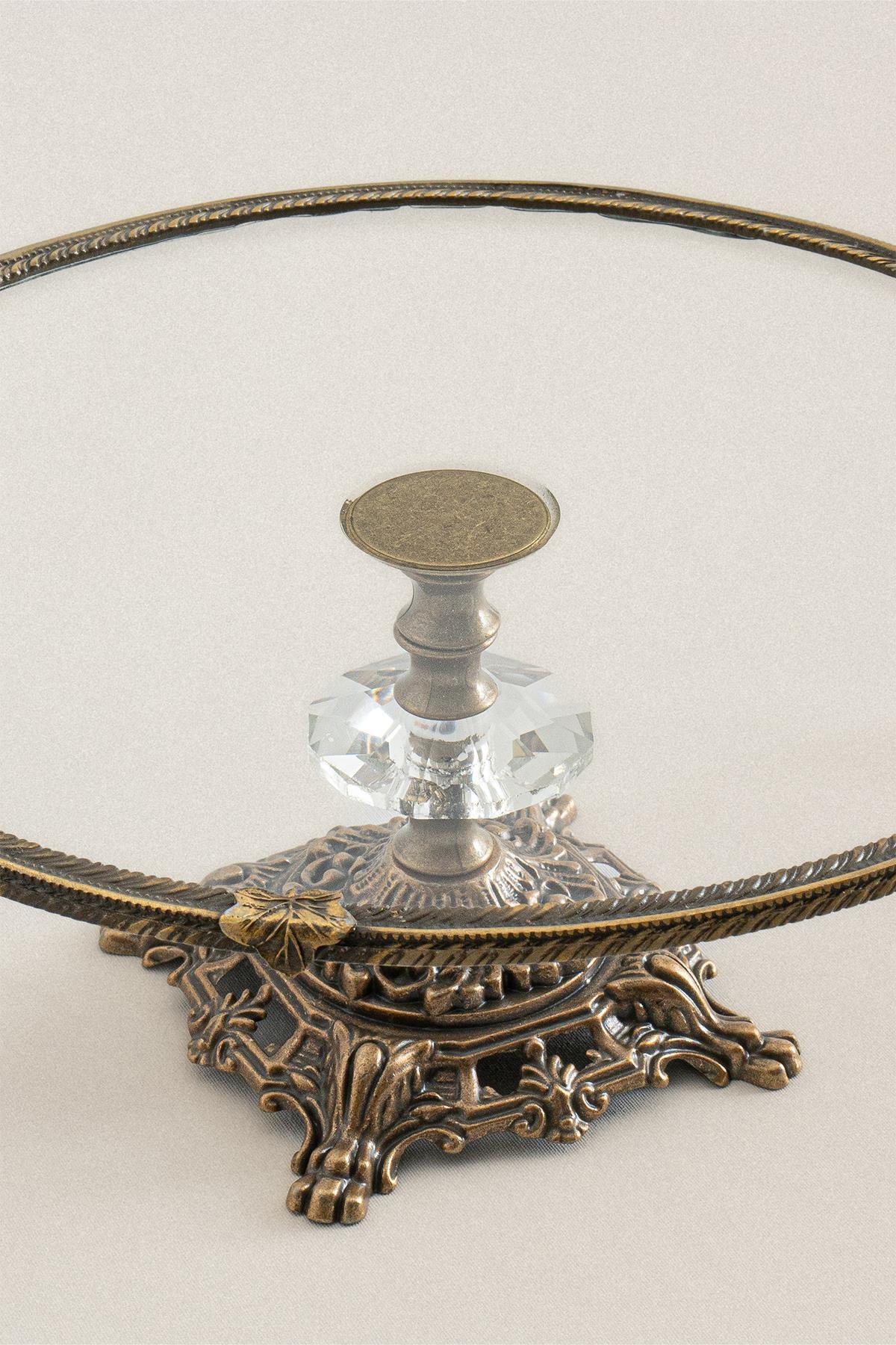 Sierra Eskitme Detaylı Ayaklı Sunumluk Yuvarlak (29 cm) - Nazik Home - Yuvama Değer!