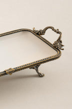 Sierra Eskitme Detaylı Kulplu Porselen Sunumluk Dikdörtgen (30 x 14 cm) - Nazik Home - Yuvama Değer!