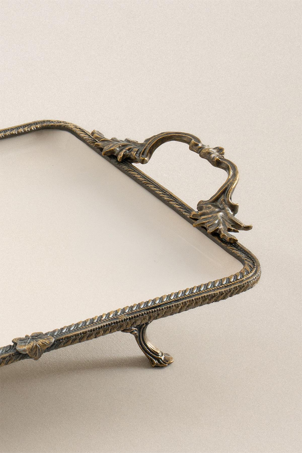 Sierra Eskitme Detaylı Kulplu Porselen Sunumluk Dikdörtgen (30 x 22 cm) - Nazik Home - Yuvama Değer!