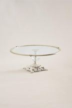 Sierra Gümüş Detaylı Ayaklı Sunumluk Yuvarlak (29 cm) - Nazik Home - Yuvama Değer!