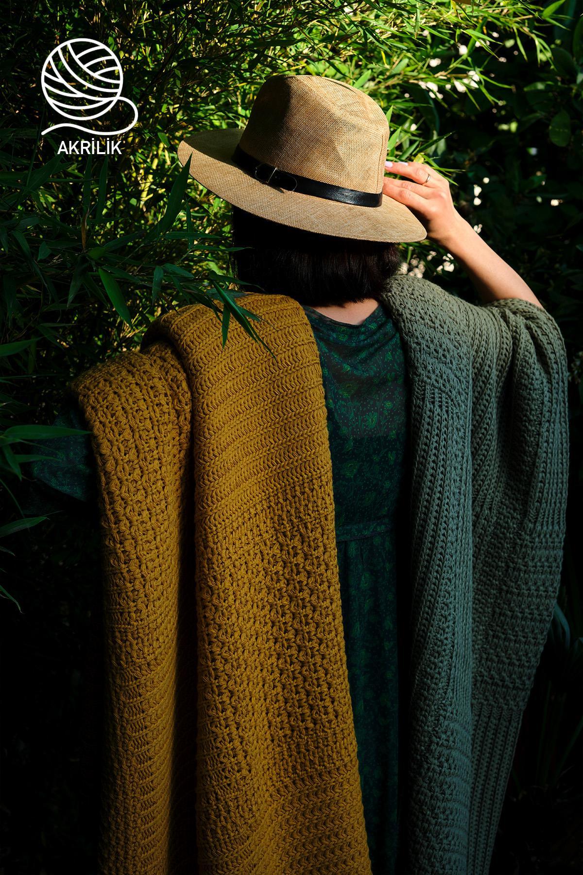 Simla Örgü TV Battaniyesi (130 x 150 cm) - Nazik Home - Yuvama Değer!