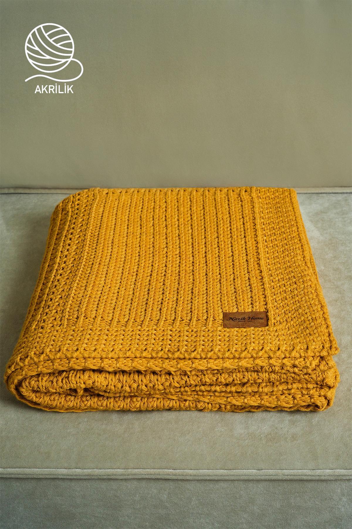 Simla Örgü TV Battaniyesi (130 x 150 cm) - Nazik Home - Yuvama Değer!