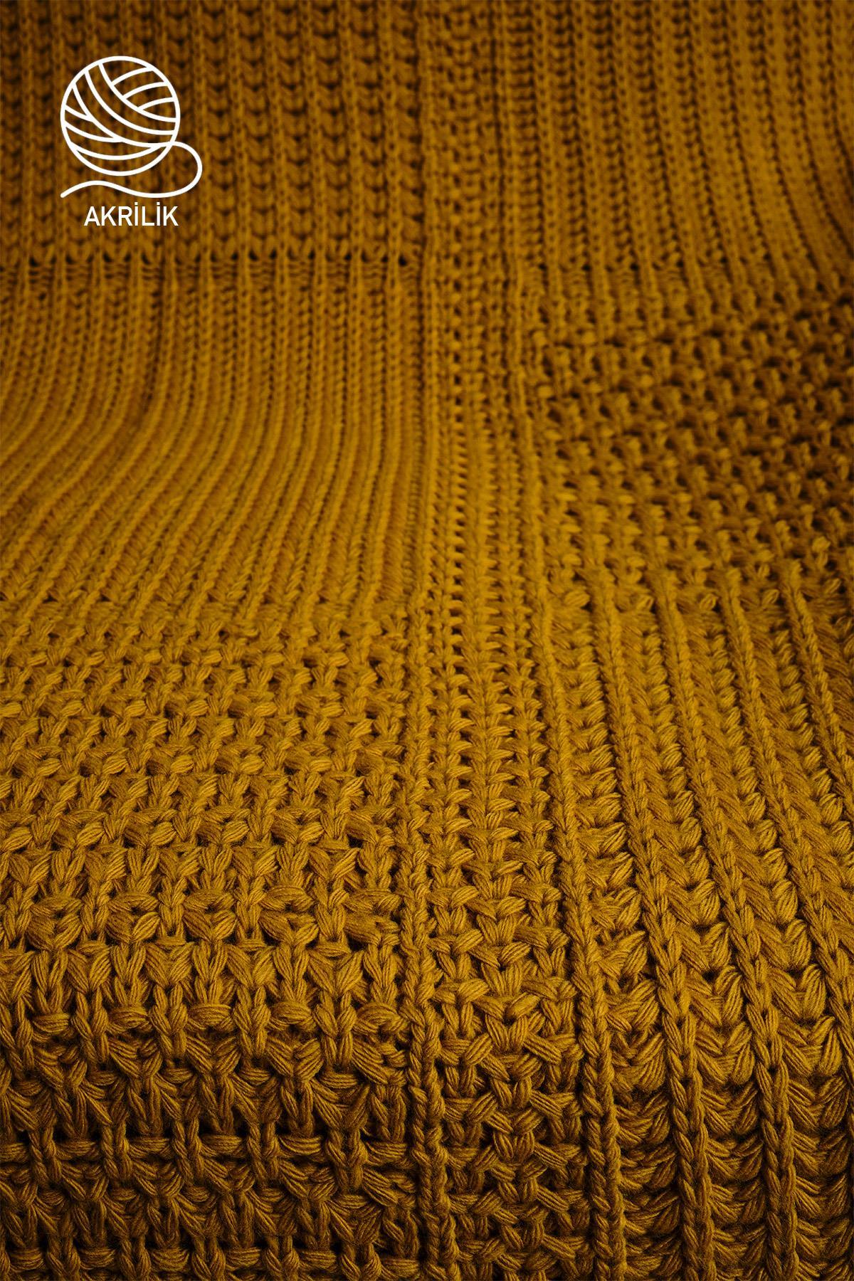 Simla Örgü TV Battaniyesi (130 x 150 cm) - Nazik Home - Yuvama Değer!