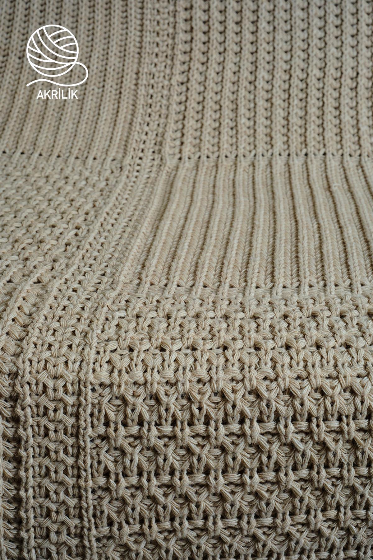 Simla Örgü TV Battaniyesi (130 x 150 cm) - Nazik Home - Yuvama Değer!