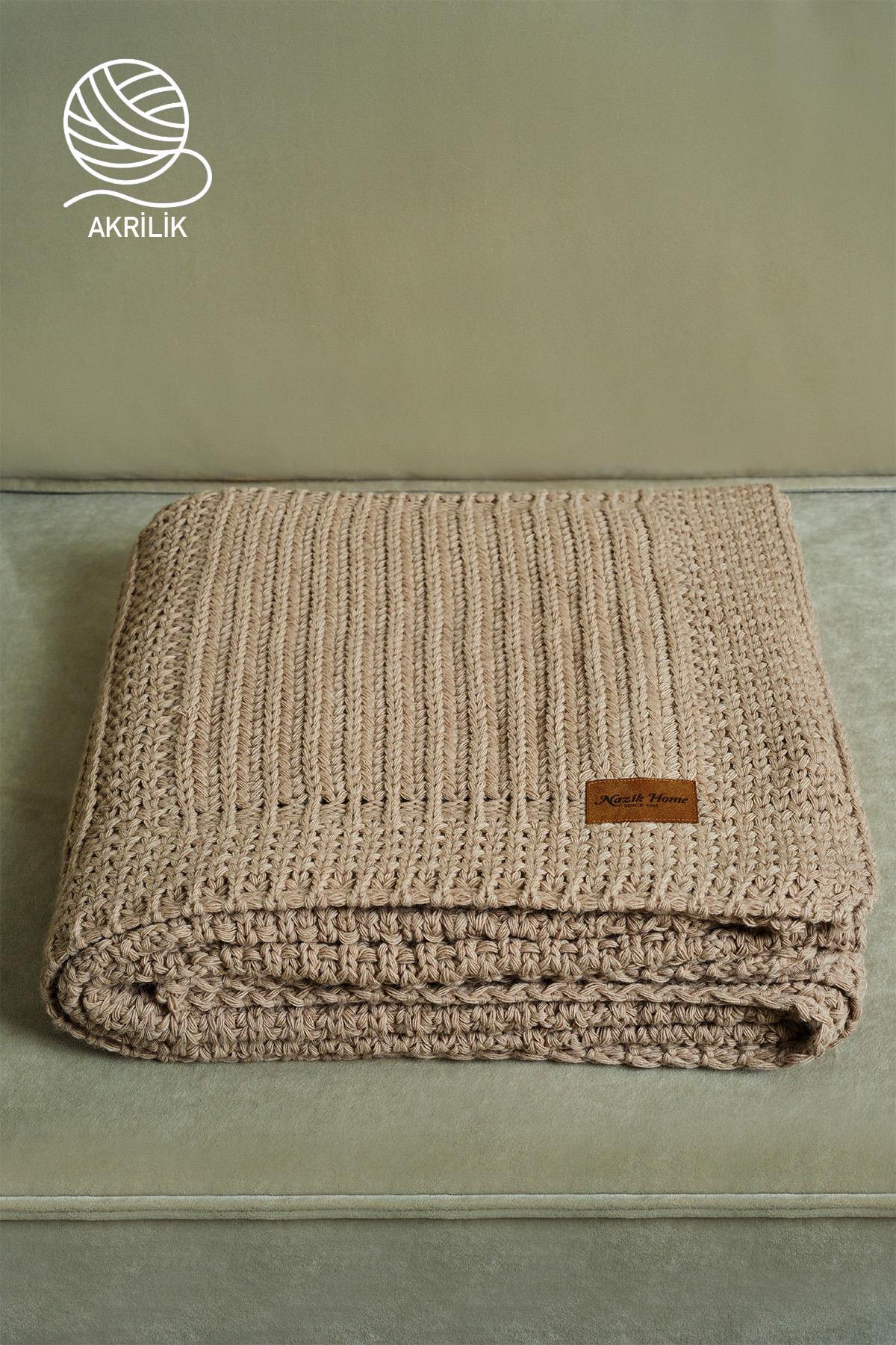 Simla Örgü TV Battaniyesi (130 x 150 cm) - Nazik Home - Yuvama Değer!