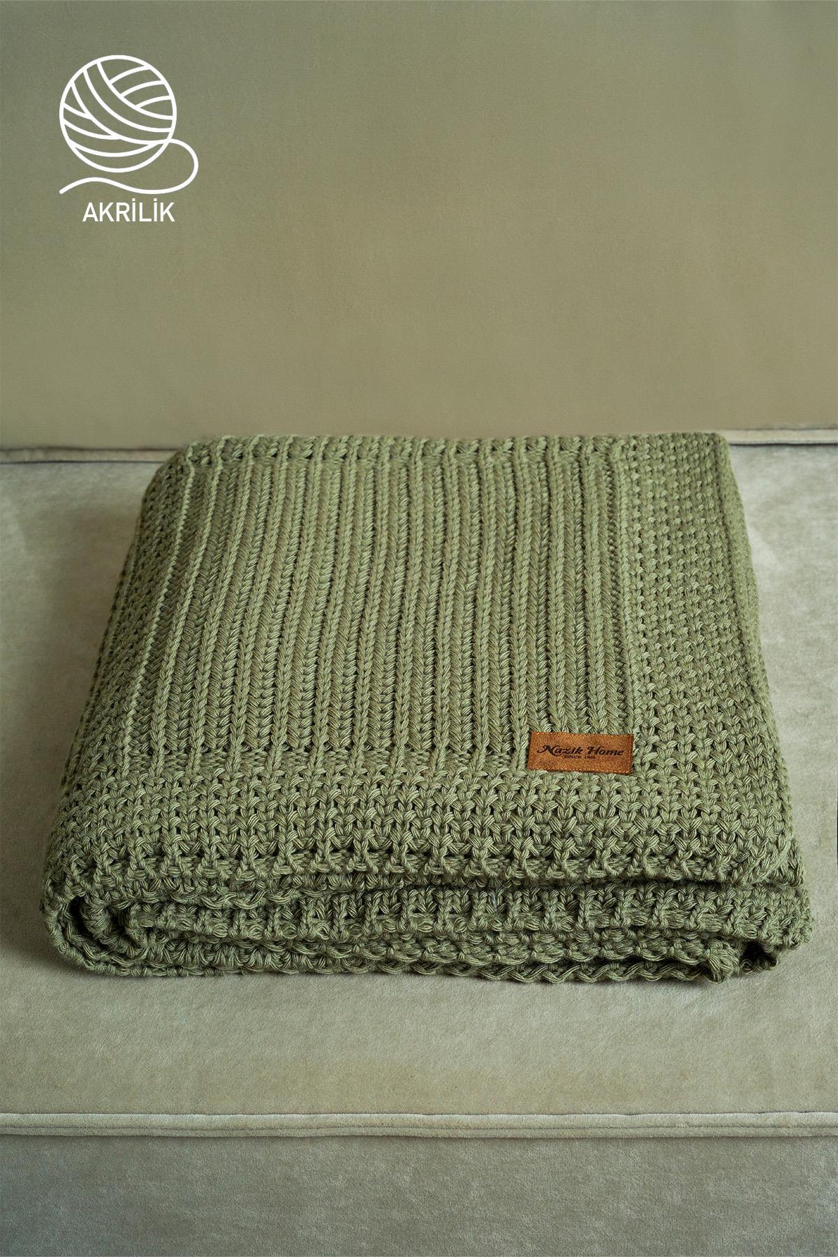 Simla Örgü TV Battaniyesi (130 x 150 cm) - Nazik Home - Yuvama Değer!