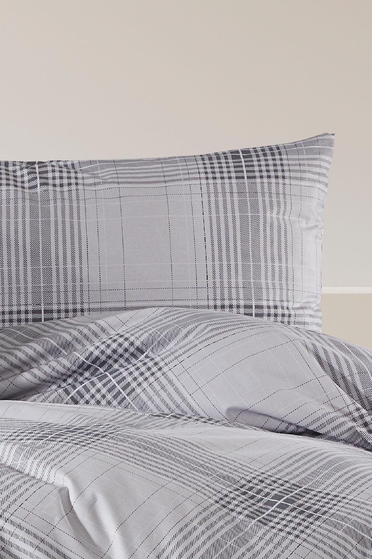 Sonic Kareli %100 Pamuk Çift Kişilik 4 Parça Nevresim Takımı - Nazik Home - Yuvama Değer!