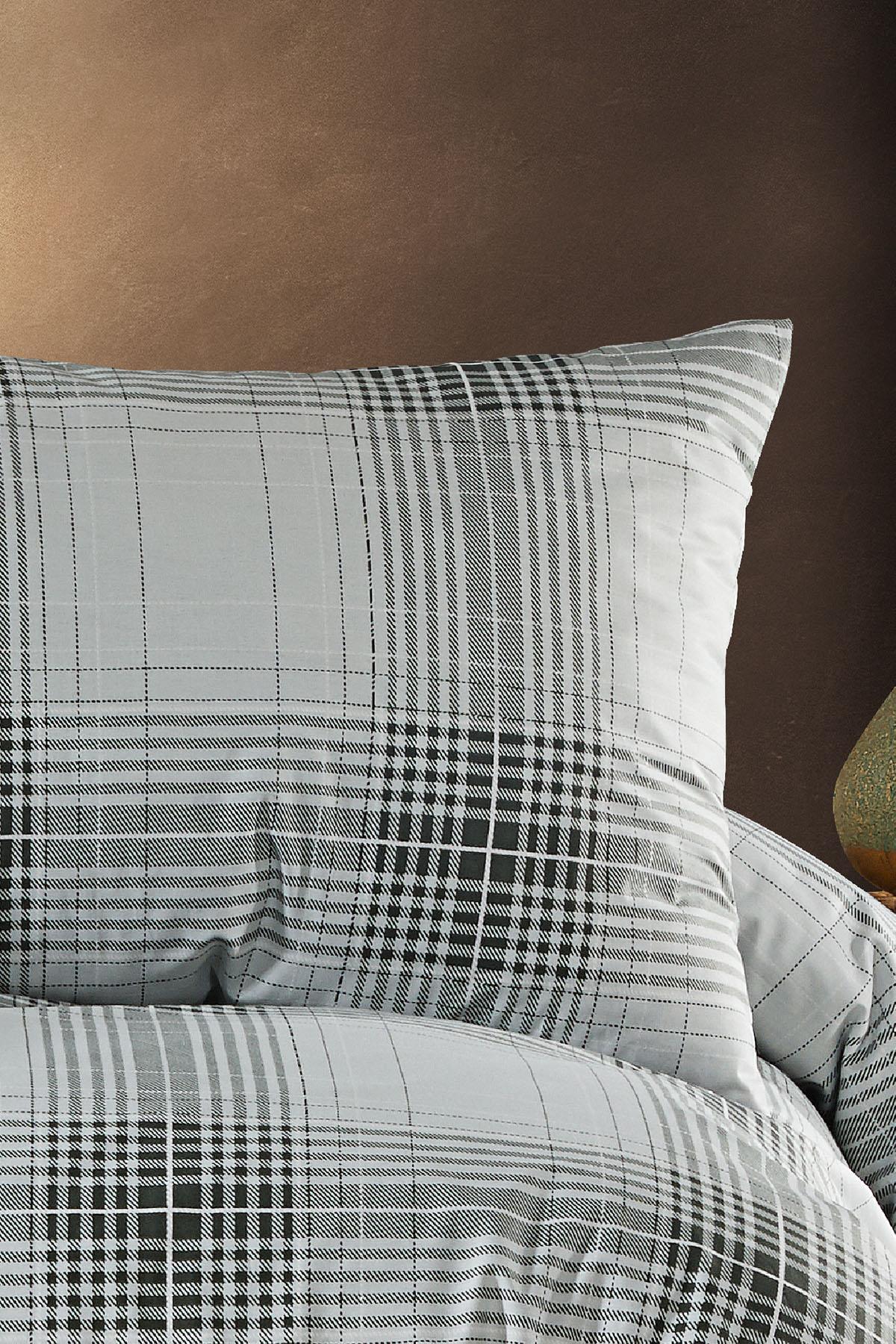 Sonic Kareli %100 Pamuk Çift Kişilik 4 Parça Nevresim Takımı - Nazik Home - Yuvama Değer!