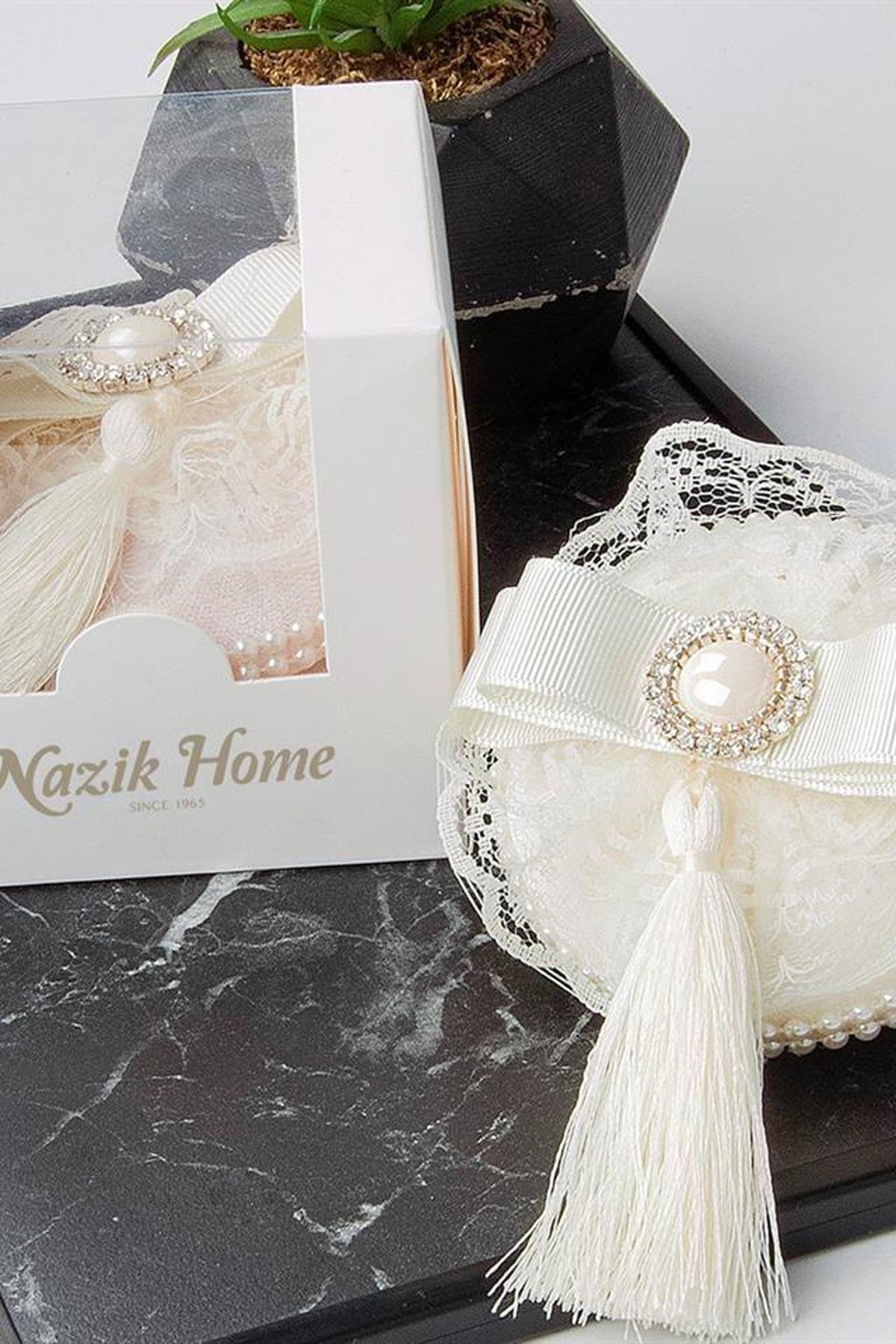 Süslü Kurdela Dantel Detaylı İnci Süslemeli Kokulu Sabun - Nazik Home - Yuvama Değer!