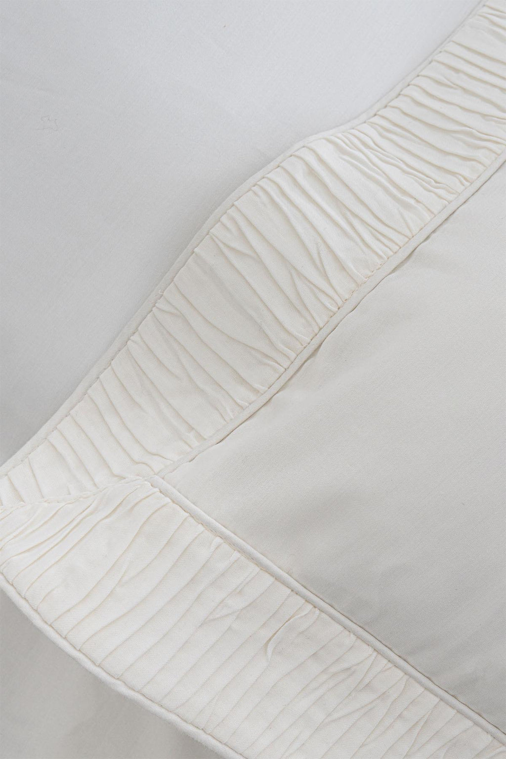 Terosa Plise Detaylı Pamuk Saten Süper King Size 6 Parça Nevresim Takımı