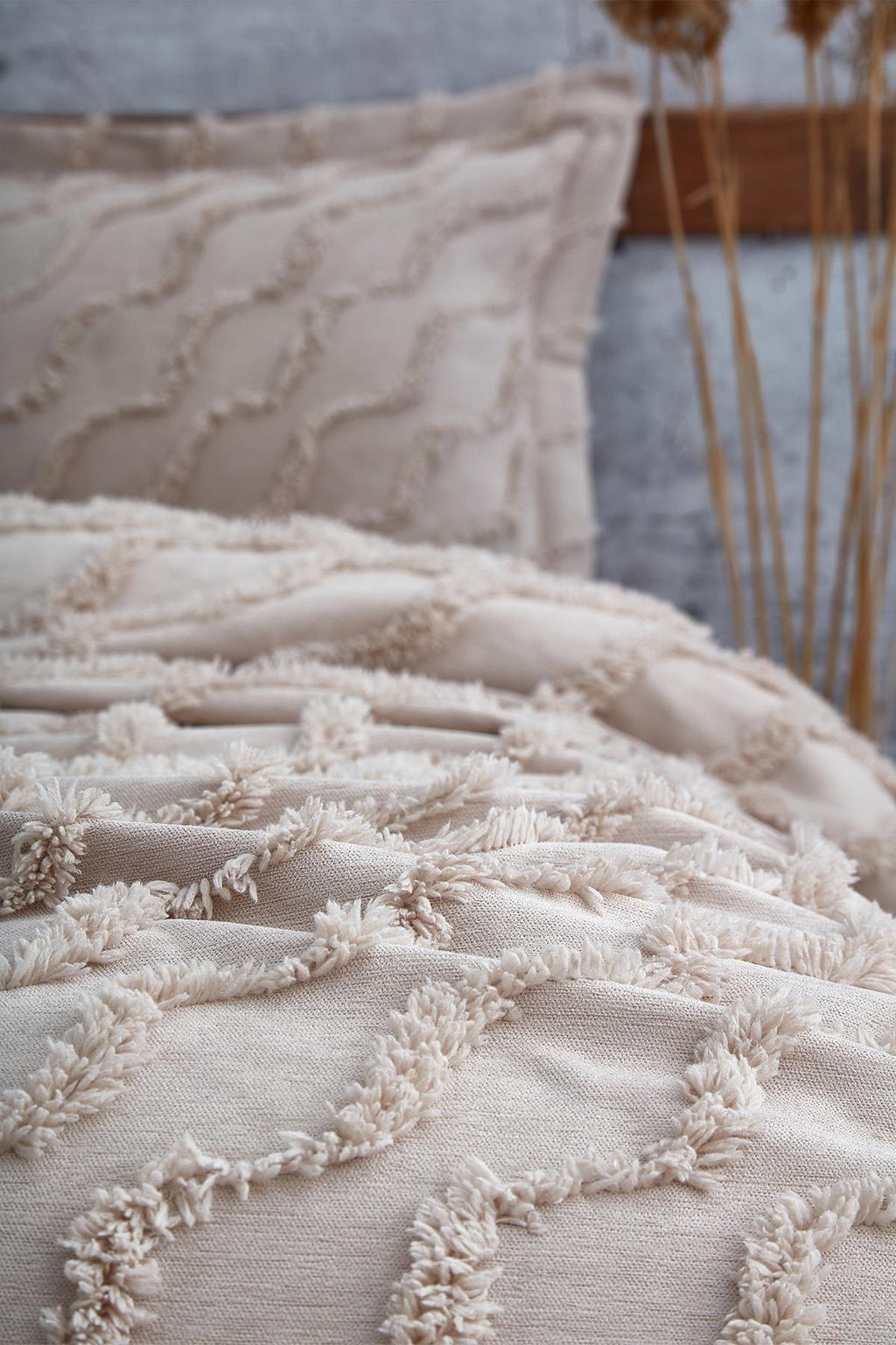 Terra Pelüş Keten Dokulu Tek Kişilik Yatak Örtüsü - Nazik Home - Yuvama Değer!