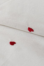 Tiamo %100 Pamuk Çift Kişilik Kalpli 4 Parça Nevresim Takımı