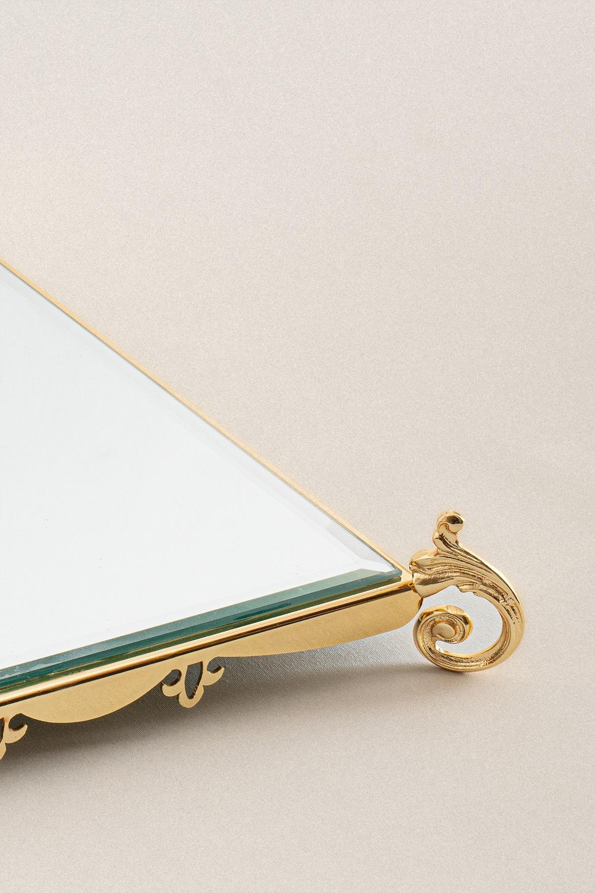 Tilda Altın Detaylı Kare Orta Sunum Standı (47 x 47 cm) - Nazik Home - Yuvama Değer!