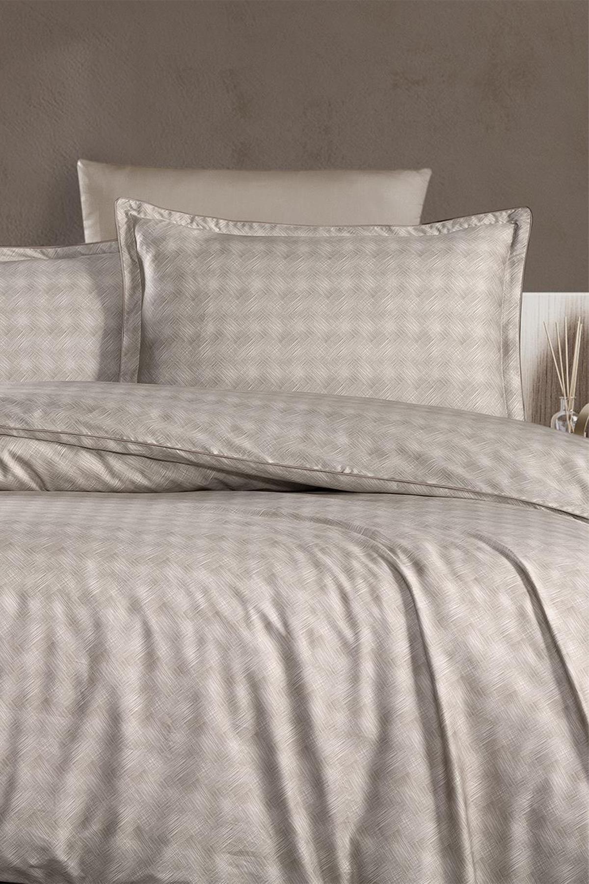 Tulip 300 TC Karo Desenli Süper King Size 6 Parça Nevresim Takımı - Nazik Home - Yuvama Değer!