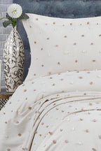 Venüs Ponponlu Pamuklu Çift Kişilik Yatak Örtüsü