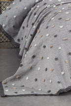 Venüs Ponponlu Pamuklu Çift Kişilik Yatak Örtüsü