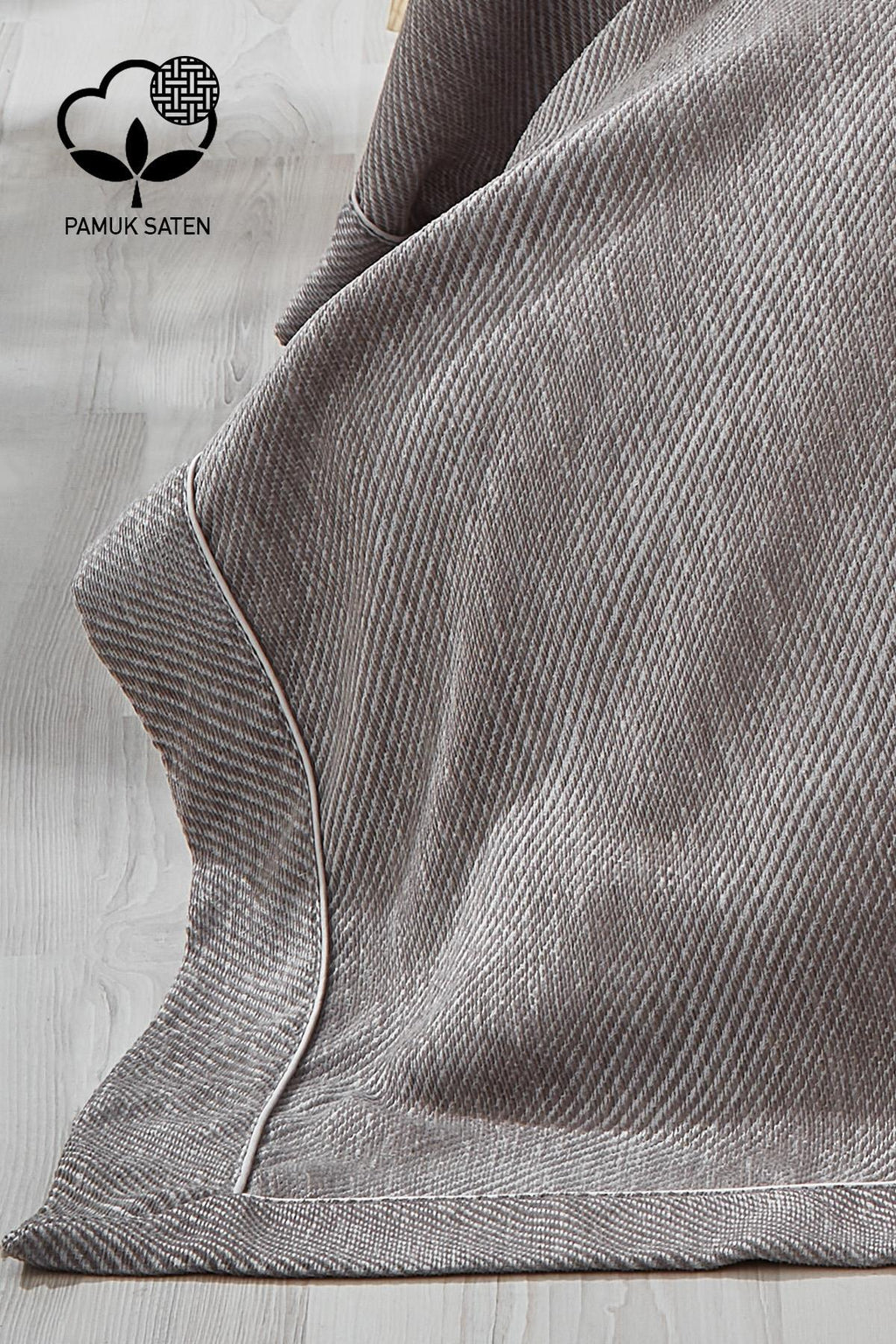 Volga Çizgili Pamuklu Çift Kişilik Yatak Örtüsü - Nazik Home - Yuvama Değer!