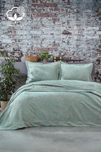 Volga Çizgili Pamuklu Çift Kişilik Yatak Örtüsü - Nazik Home - Yuvama Değer!