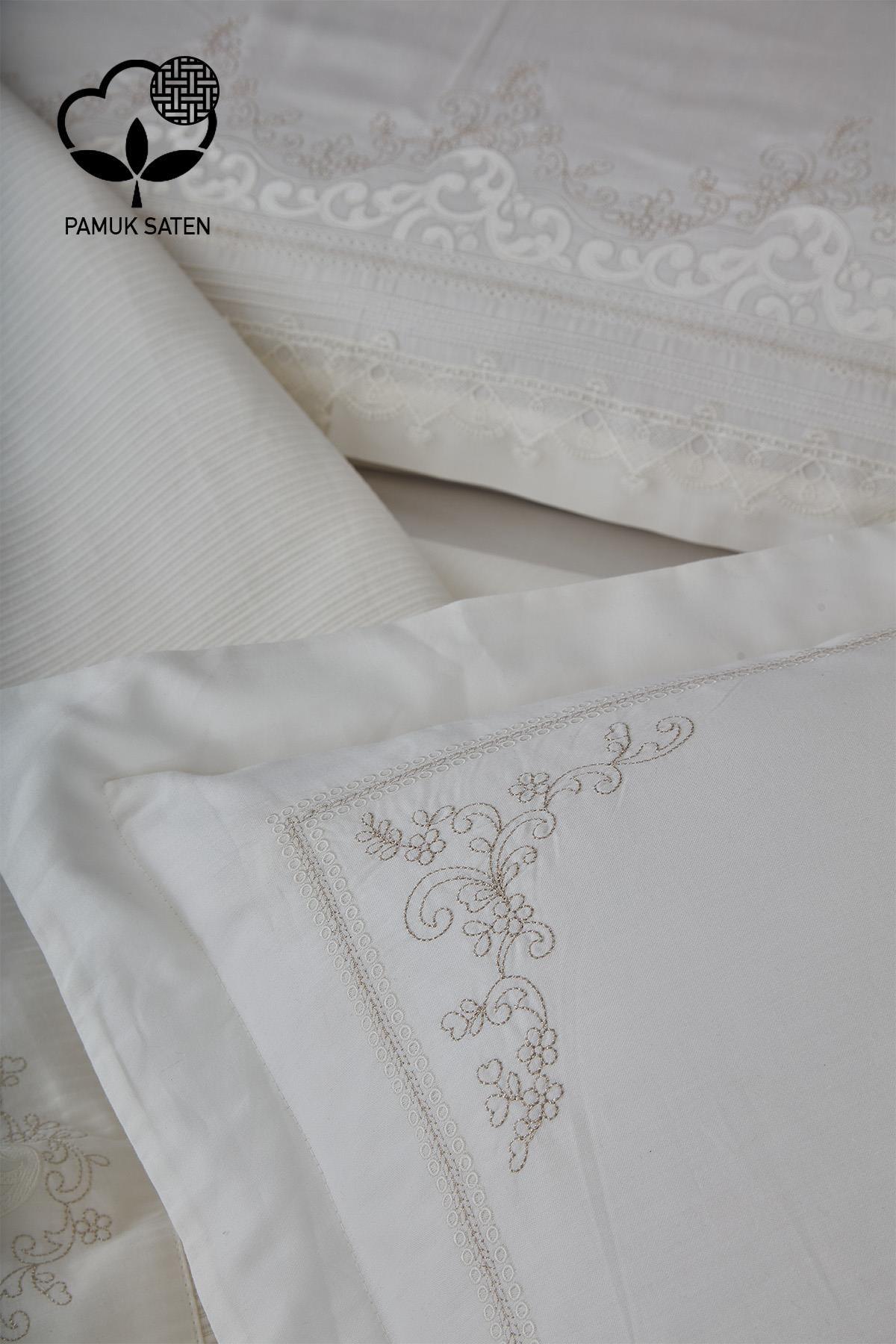 Yakut İşlemeli Çift Kişilik 7 Parça Nevresim + Pike Set - Nazik Home - Yuvama Değer!