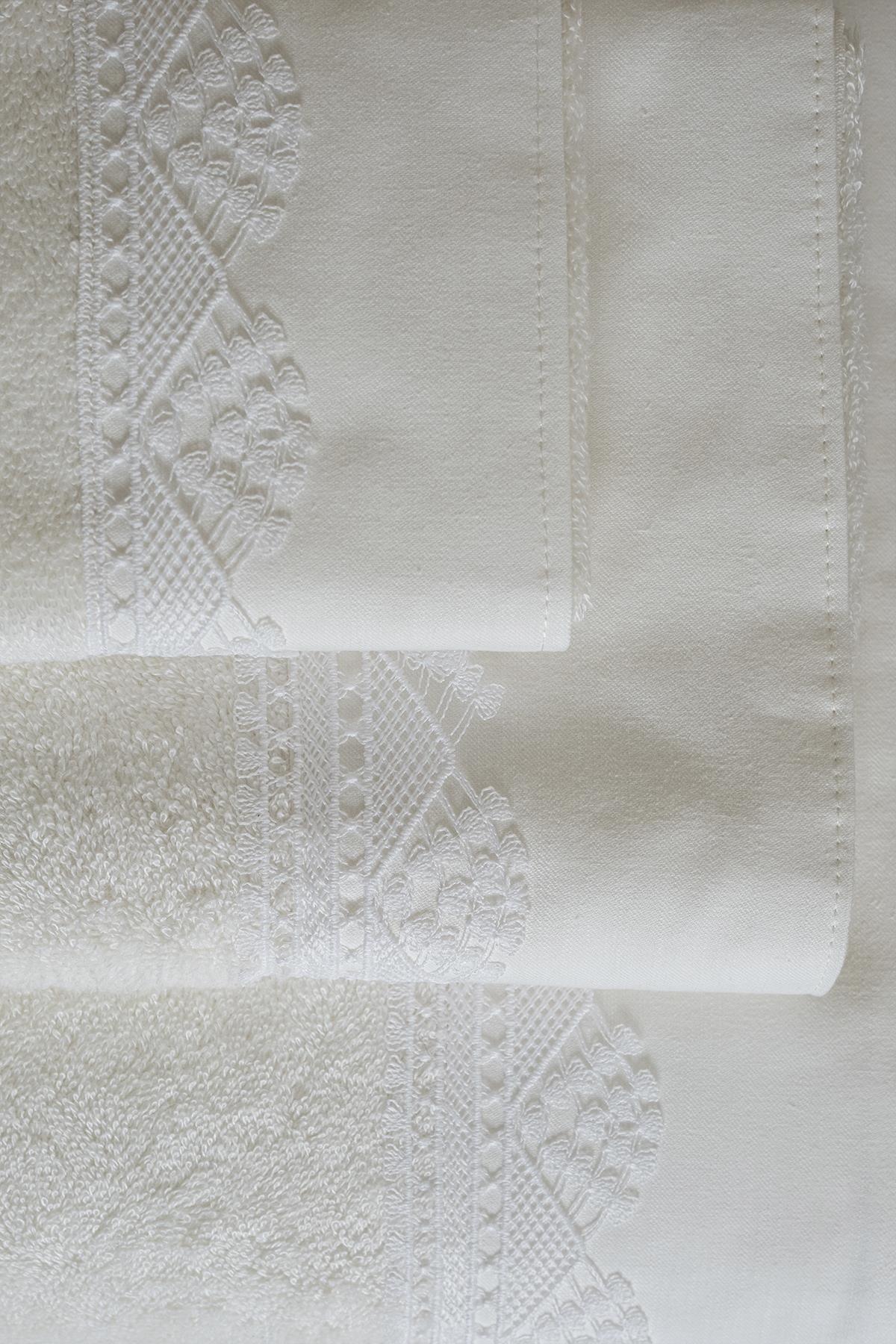 Zarif Dantelli Yüz Havlusu (50 x 90 cm) - Nazik Home - Yuvama Değer!