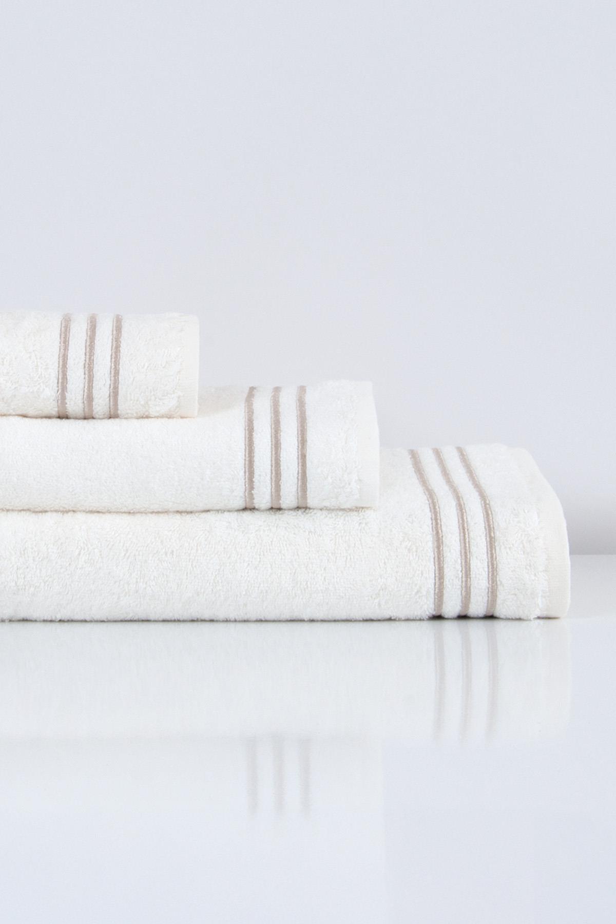 Zen Çizgi Nakışlı Banyo Havlusu (90 x 150 cm) - Nazik Home - Yuvama Değer!