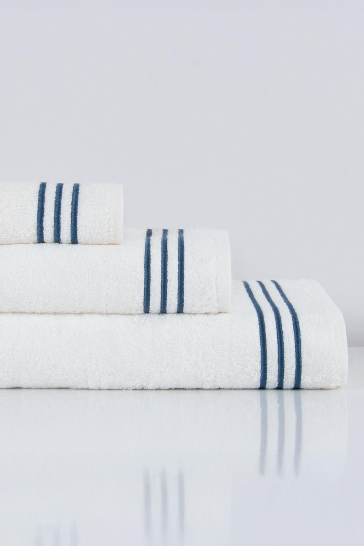 Zen Çizgi Nakışlı Banyo Havlusu (90 x 150 cm) - Nazik Home - Yuvama Değer!