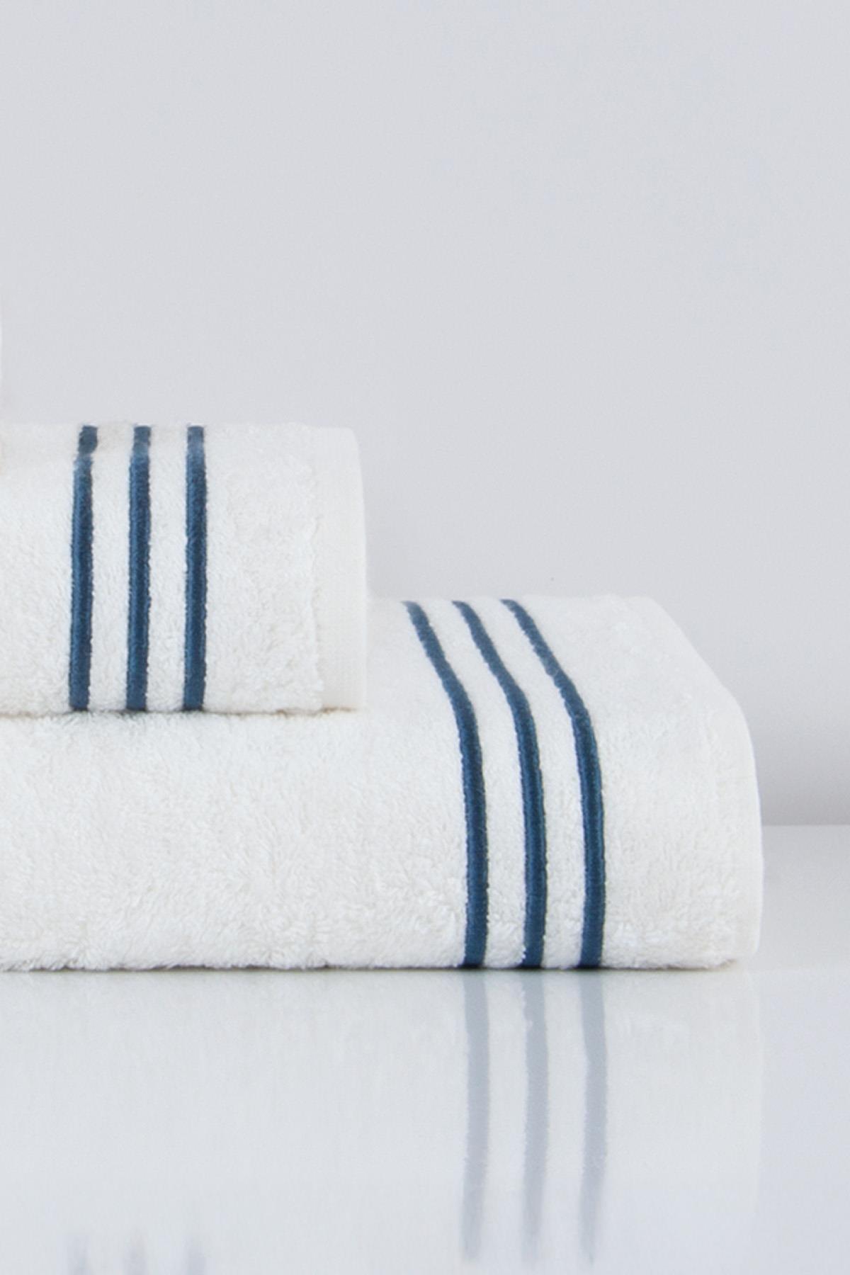 Zen Çizgi Nakışlı Banyo Havlusu (90 x 150 cm) - Nazik Home - Yuvama Değer!