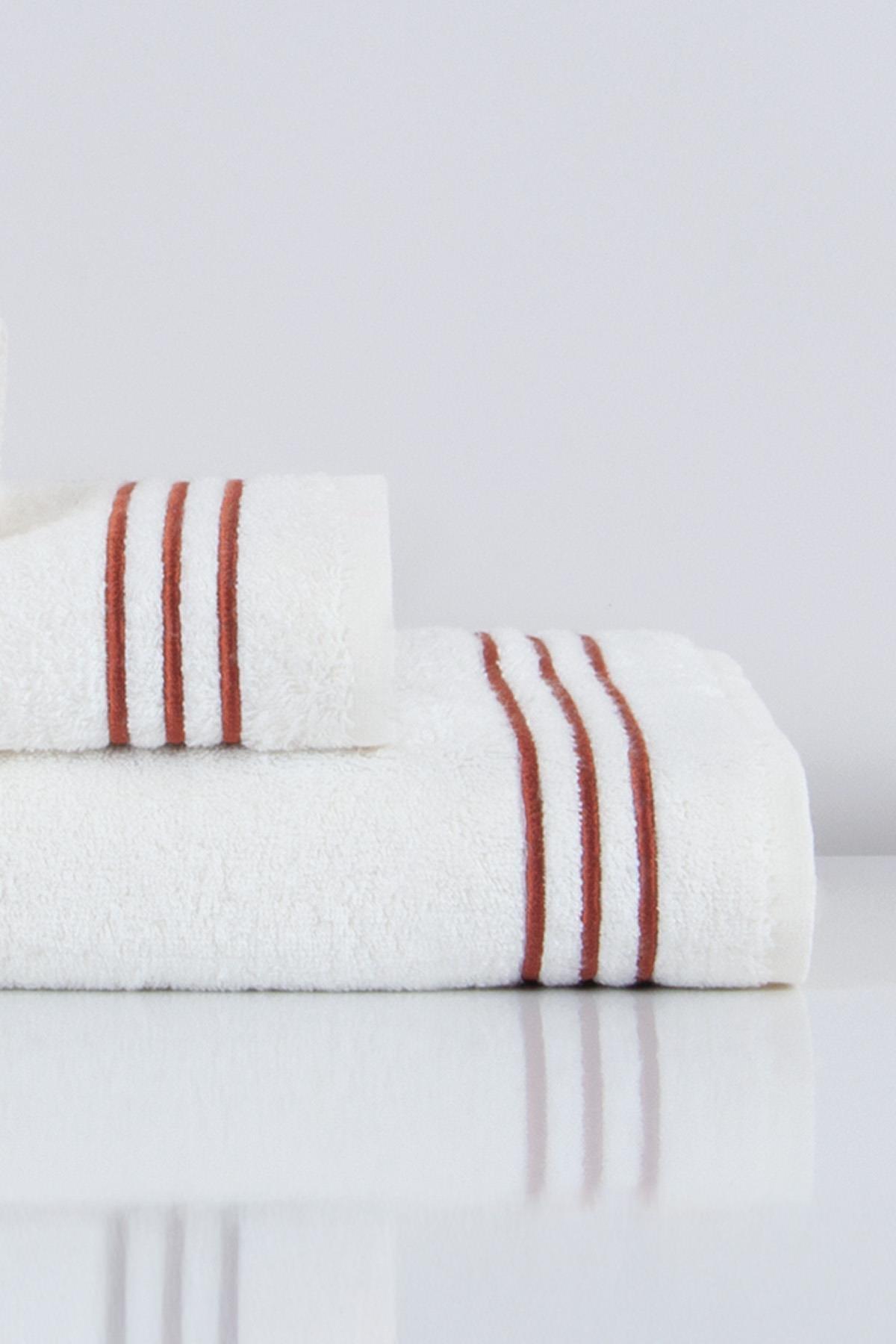 Zen Çizgi Nakışlı Banyo Havlusu (90 x 150 cm) - Nazik Home - Yuvama Değer!