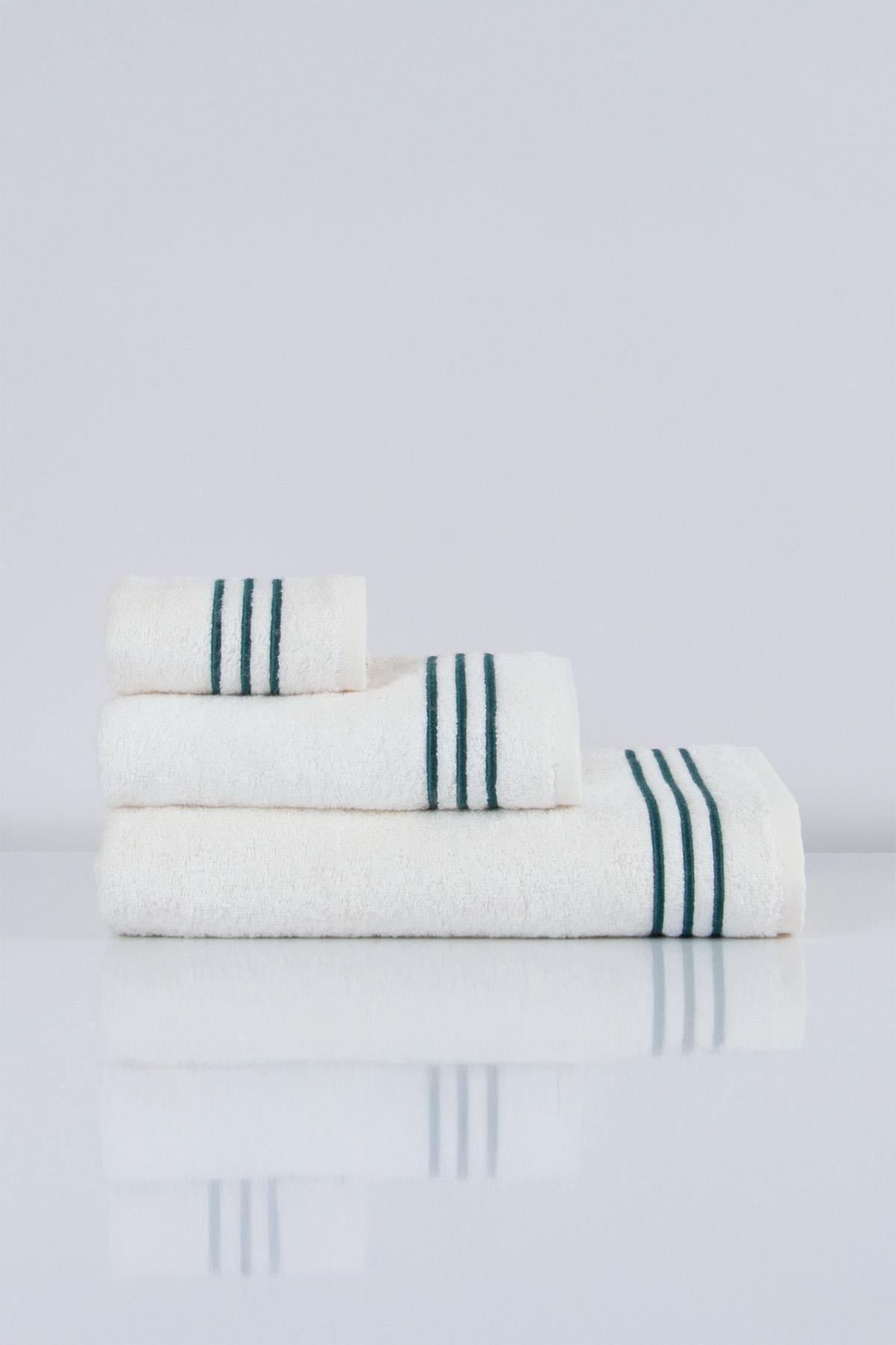 Zen Çizgi Nakışlı Banyo Havlusu (90 x 150 cm) - Nazik Home - Yuvama Değer!