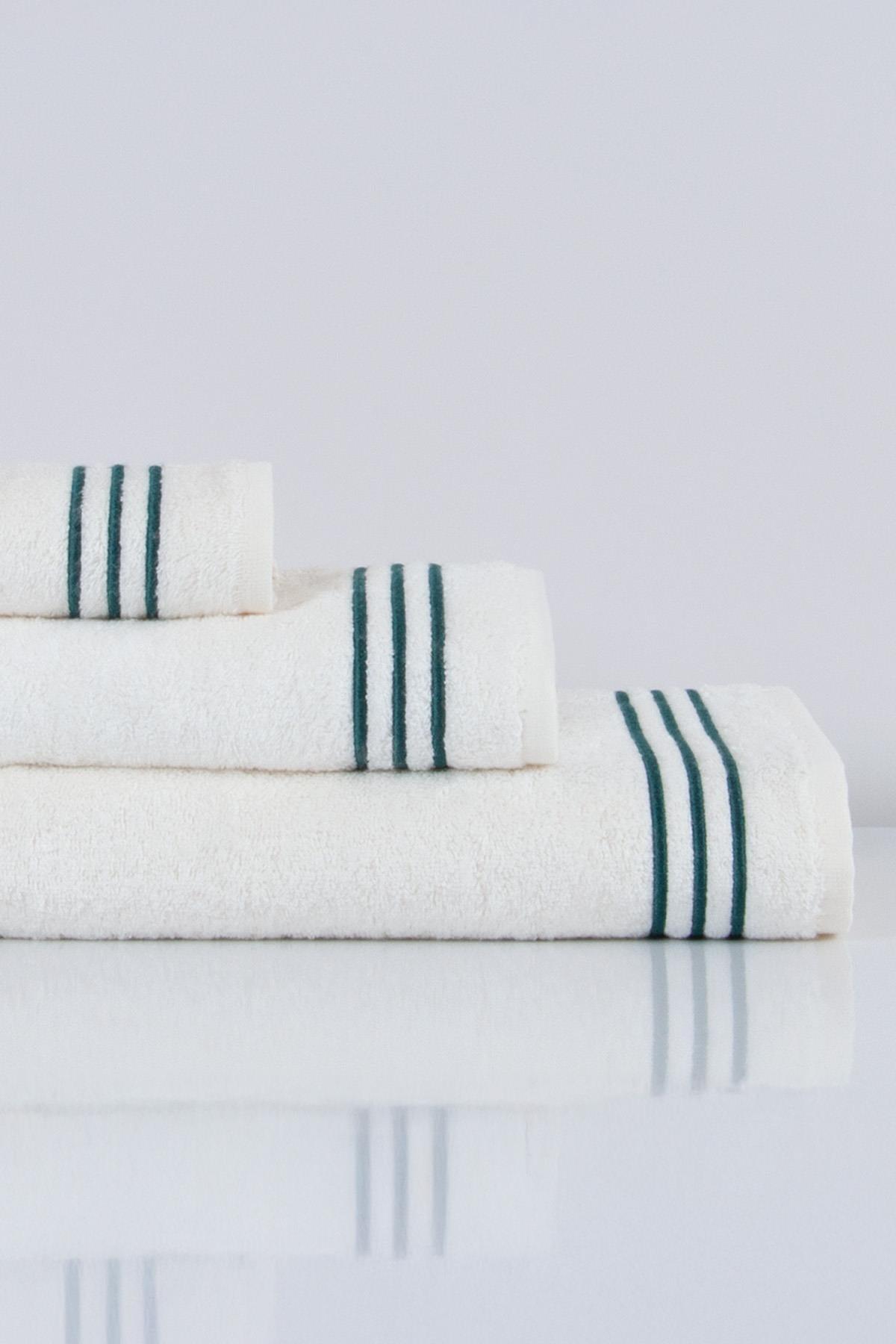 Zen Çizgi Nakışlı Banyo Havlusu (90 x 150 cm) - Nazik Home - Yuvama Değer!