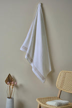 Zen Çizgi Nakışlı Yüz Havlusu (50 x 90 cm) - Nazik Home - Yuvama Değer!